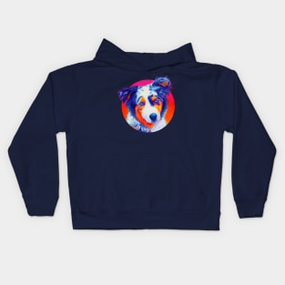 Blue Merle Australian Shepherd Puppy Kids Hoodie